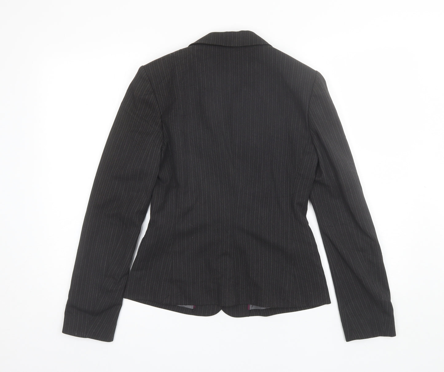 Mexx Womens Black Striped Polyester Jacket Blazer Size 8
