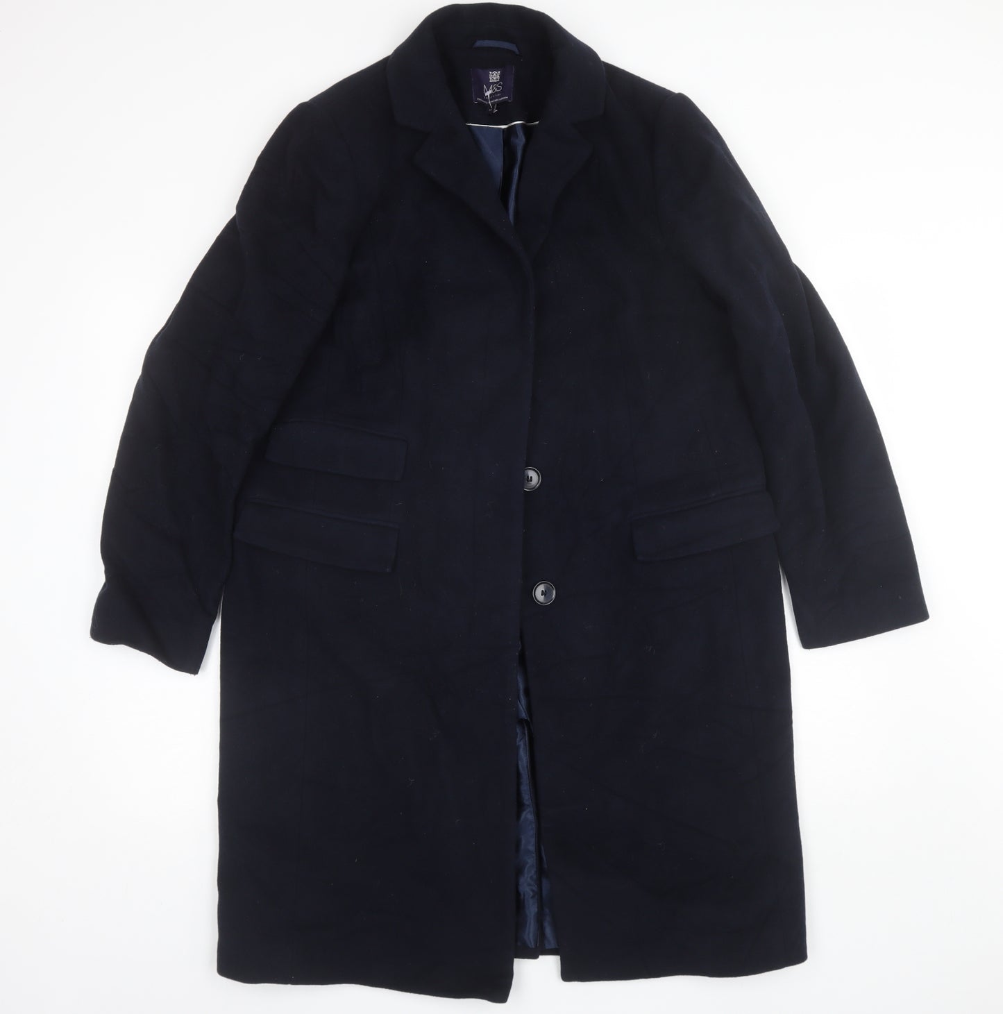 Marks and Spencer Womens Blue   Overcoat Jacket Size 14