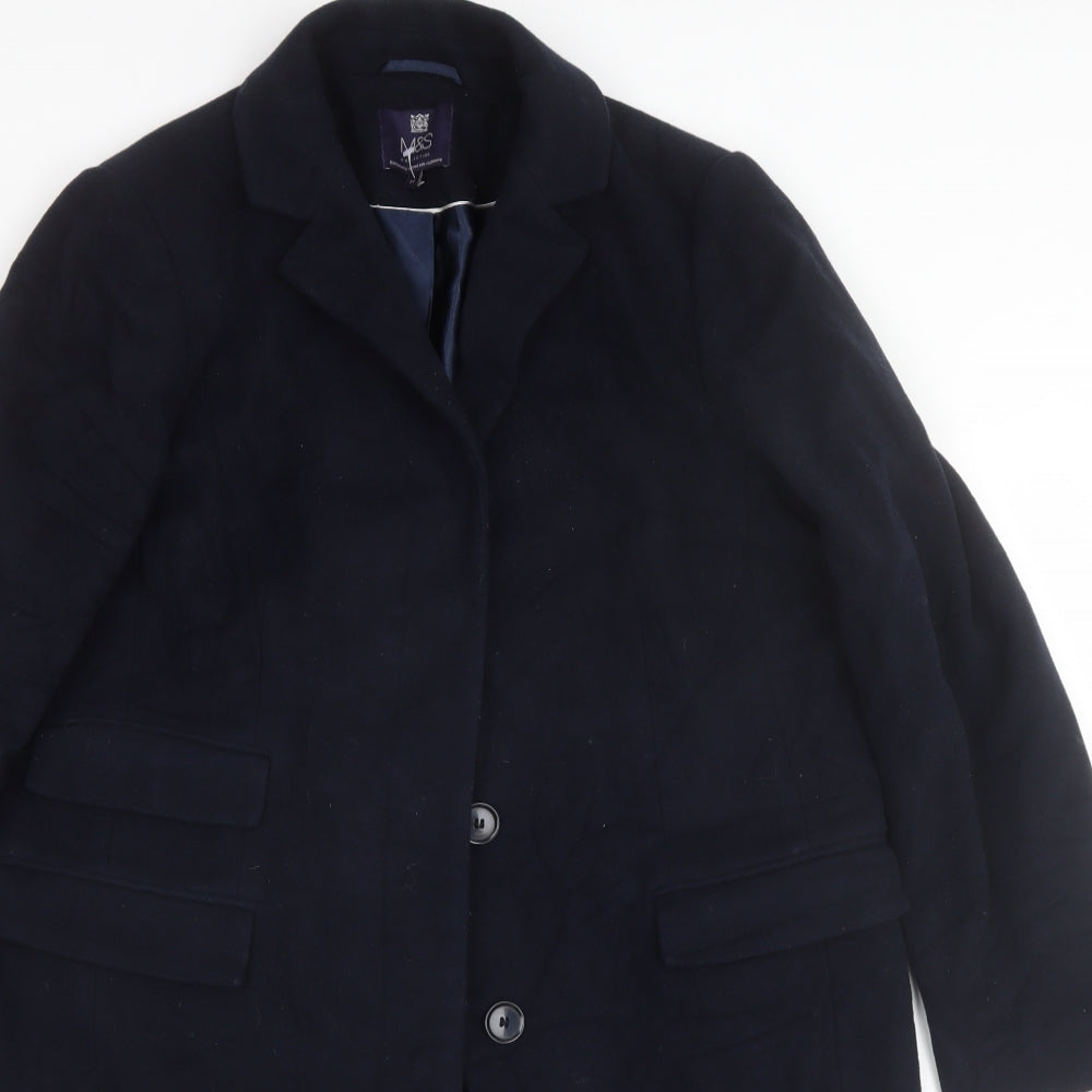Marks and Spencer Womens Blue   Overcoat Jacket Size 14