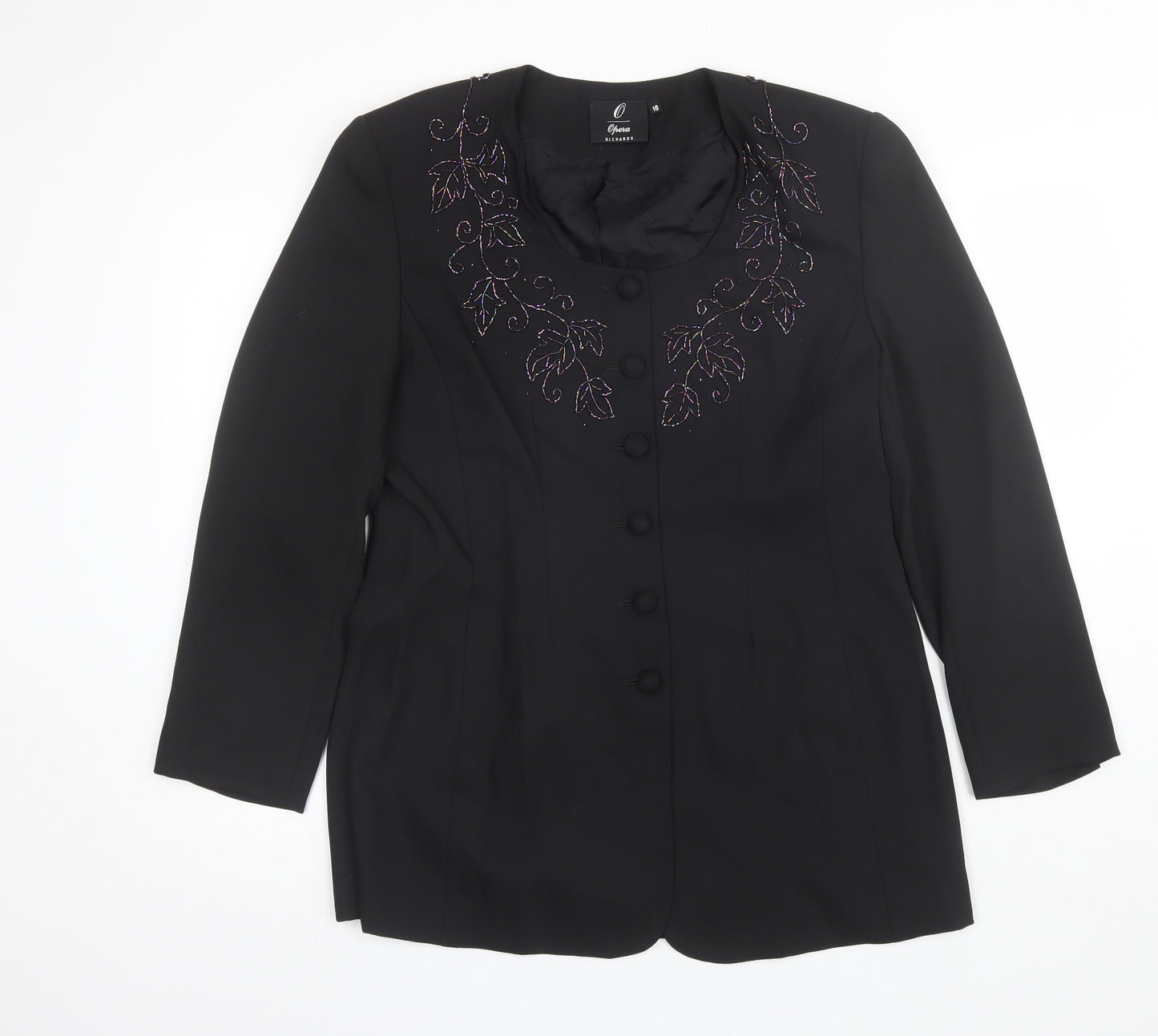 Richards Womens Black   Overcoat Jacket Size 16