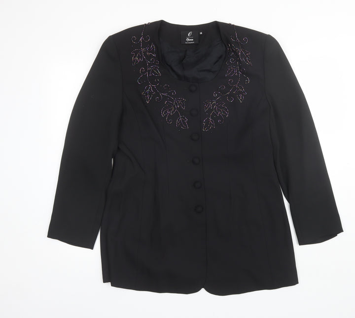 Richards Womens Black   Overcoat Jacket Size 16