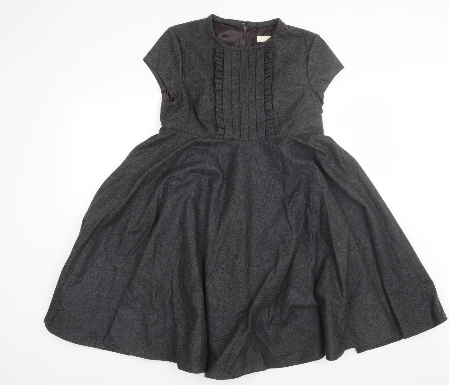 Unique Womens Grey  Wool Jumper Dress  Size 12  Round Neck