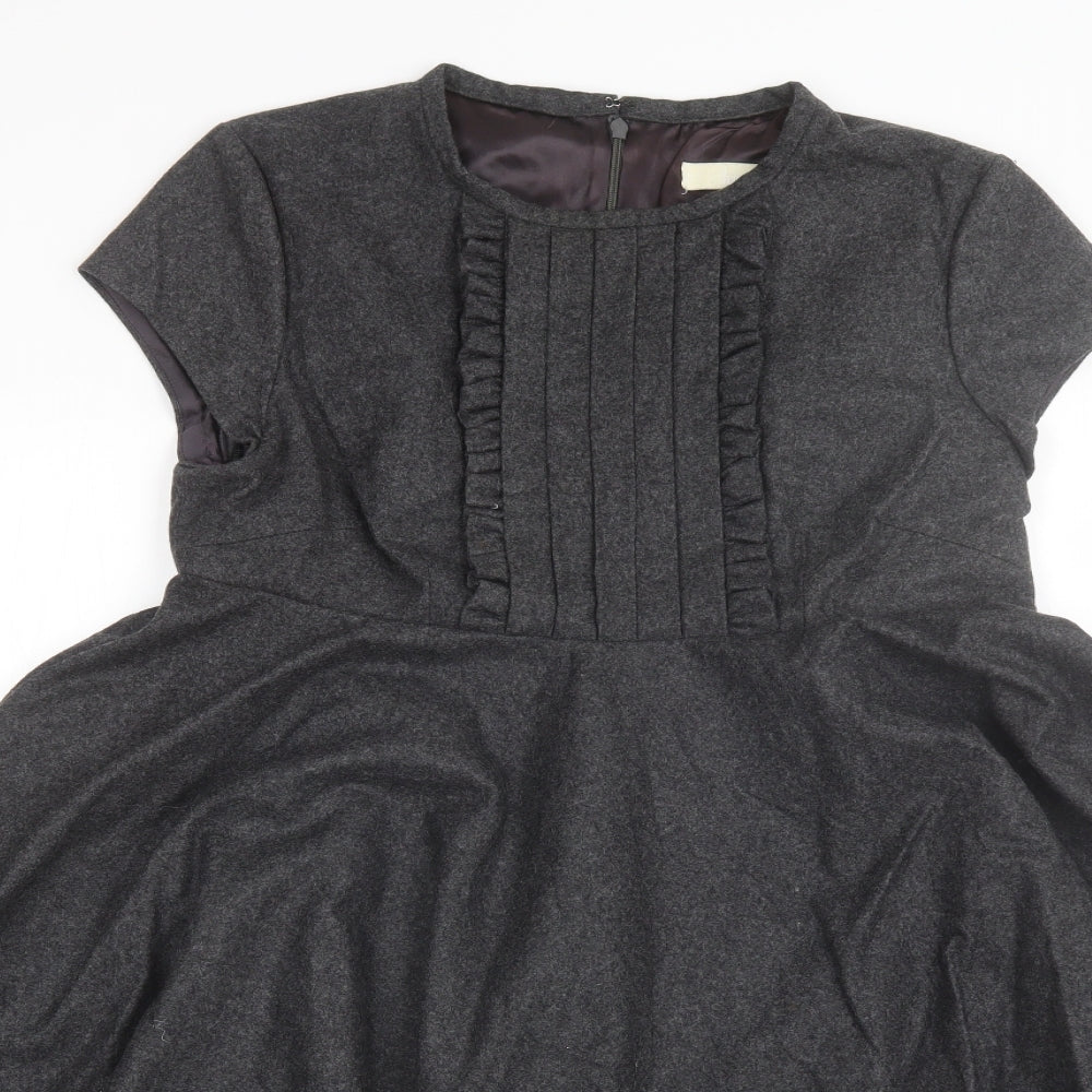 Unique Womens Grey  Wool Jumper Dress  Size 12  Round Neck