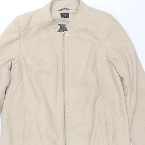 Marks and Spencer Womens Beige   Overcoat Jacket Size 16