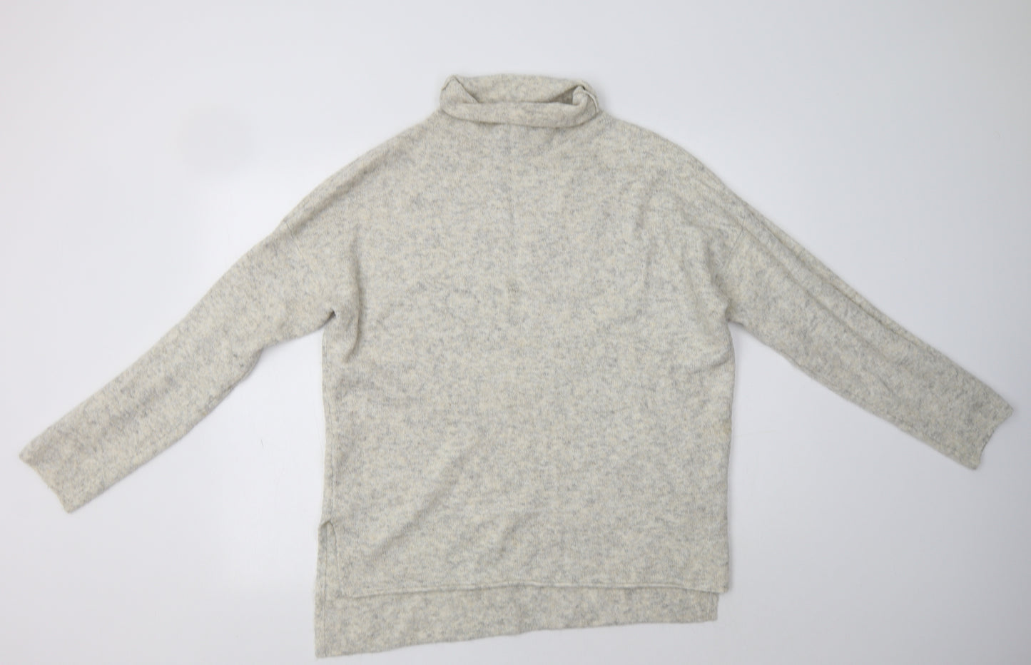 French Connection Womens Beige Roll Neck  Acrylic Pullover Jumper Size L