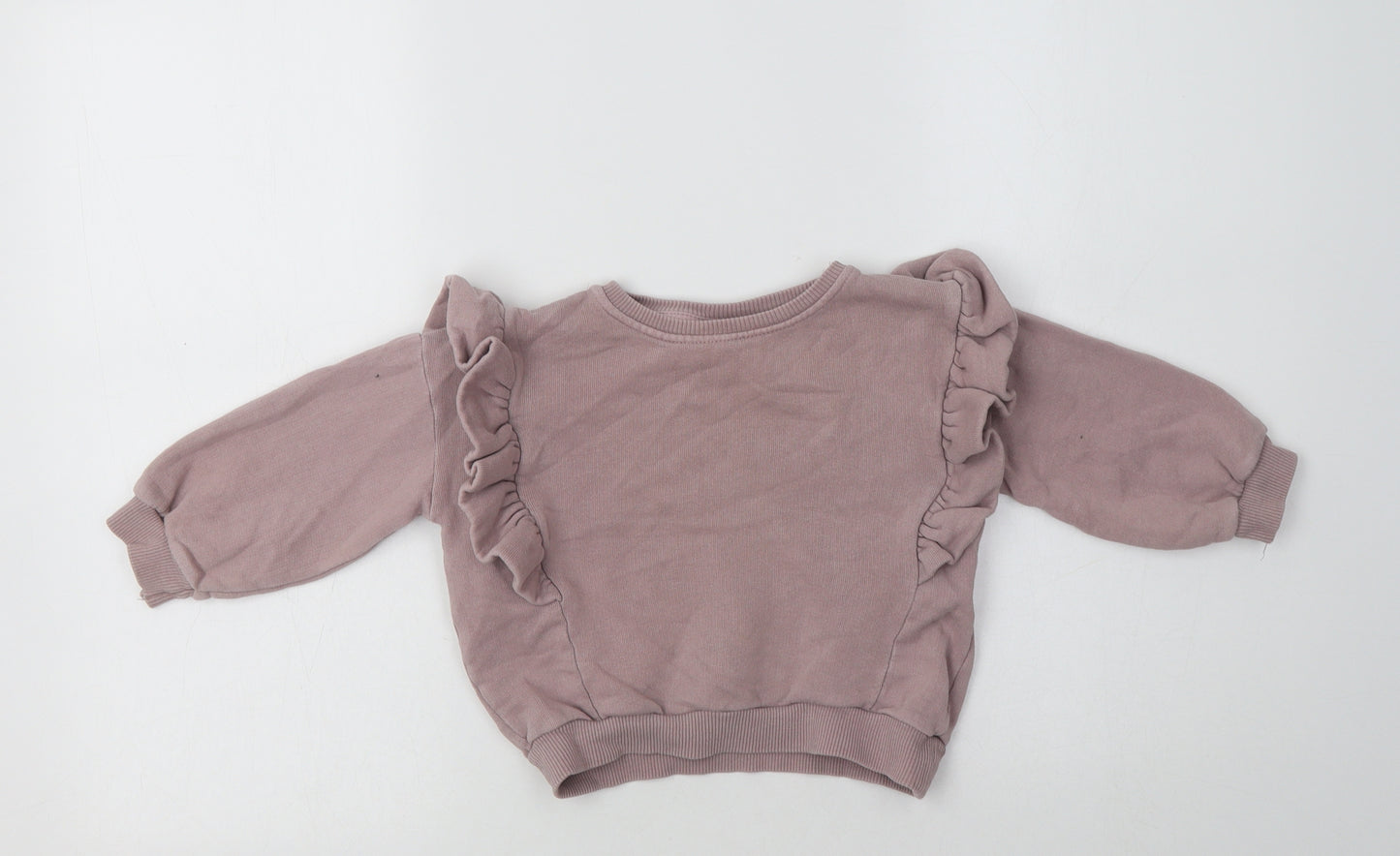 Zara Baby Pink  Cotton Pullover Jumper Size 12-18 Months