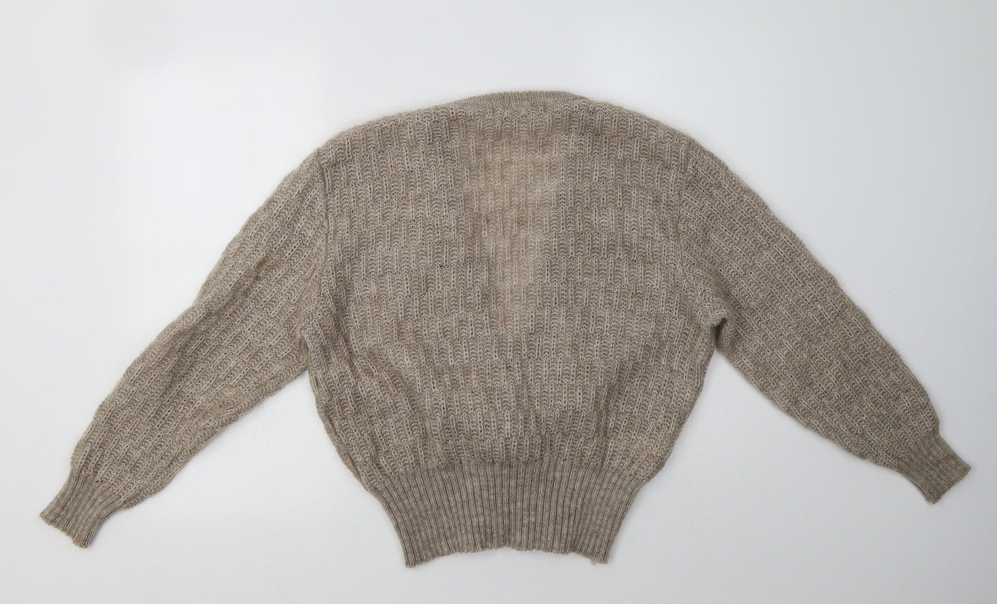 St Michael Womens Beige V-Neck  Mohair Cardigan Jumper Size 14