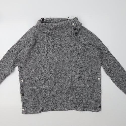 NEXT Womens Grey Roll Neck  Cotton Pullover Jumper Size S