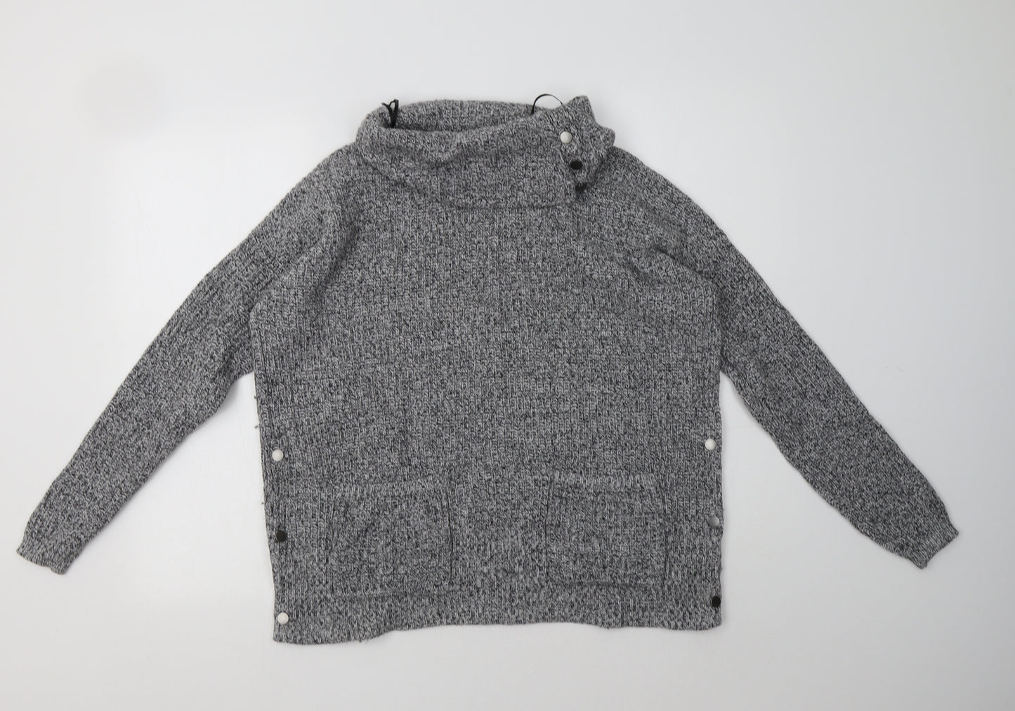 NEXT Womens Grey Roll Neck  Cotton Pullover Jumper Size S