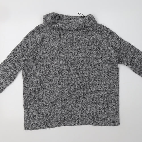 NEXT Womens Grey Roll Neck  Cotton Pullover Jumper Size S