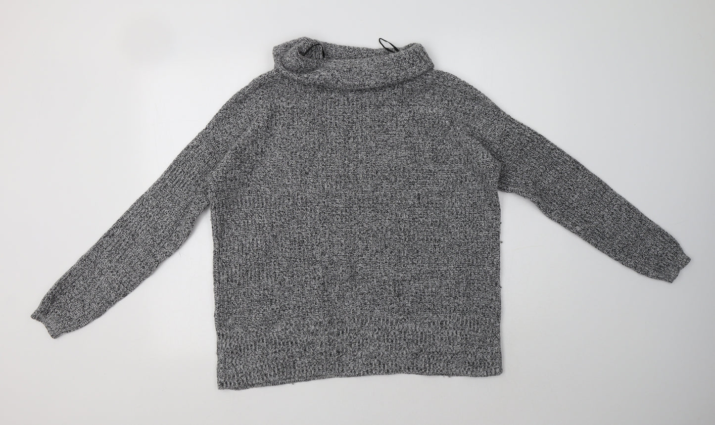NEXT Womens Grey Roll Neck  Cotton Pullover Jumper Size S