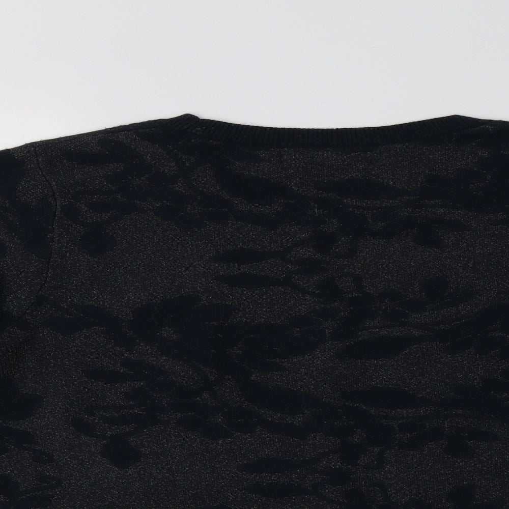 NEXT Womens Blue Crew Neck Floral Viscose Pullover Jumper Size 16