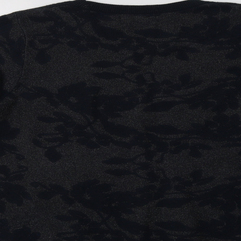 NEXT Womens Blue Crew Neck Floral Viscose Pullover Jumper Size 16