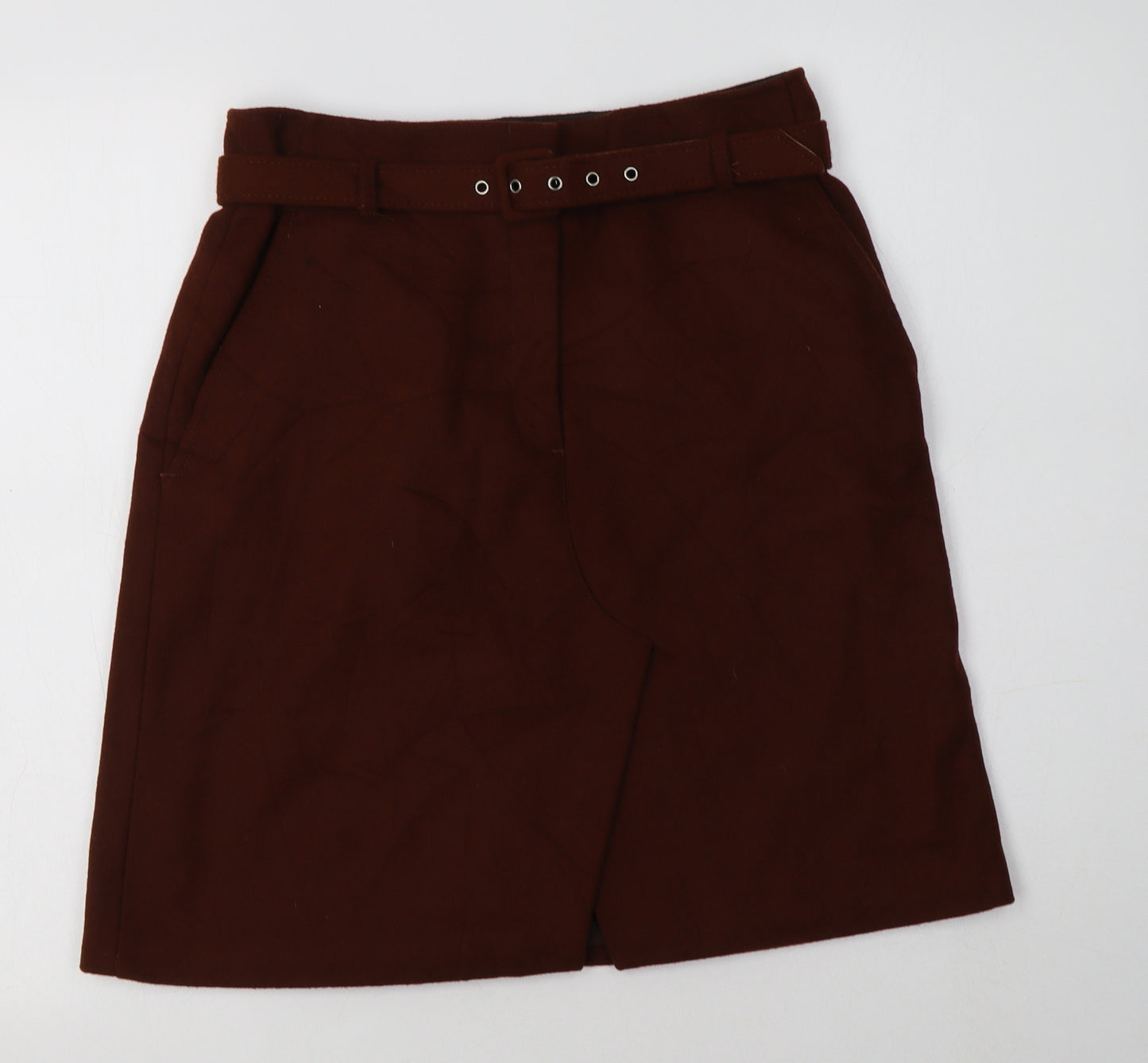 Jigsaw Womens Brown  Wool A-Line Skirt Size 10