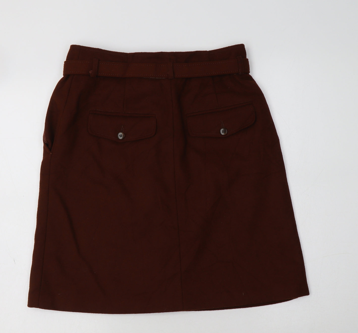 Jigsaw Womens Brown  Wool A-Line Skirt Size 10