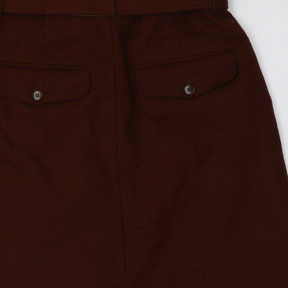 Jigsaw Womens Brown  Wool A-Line Skirt Size 10
