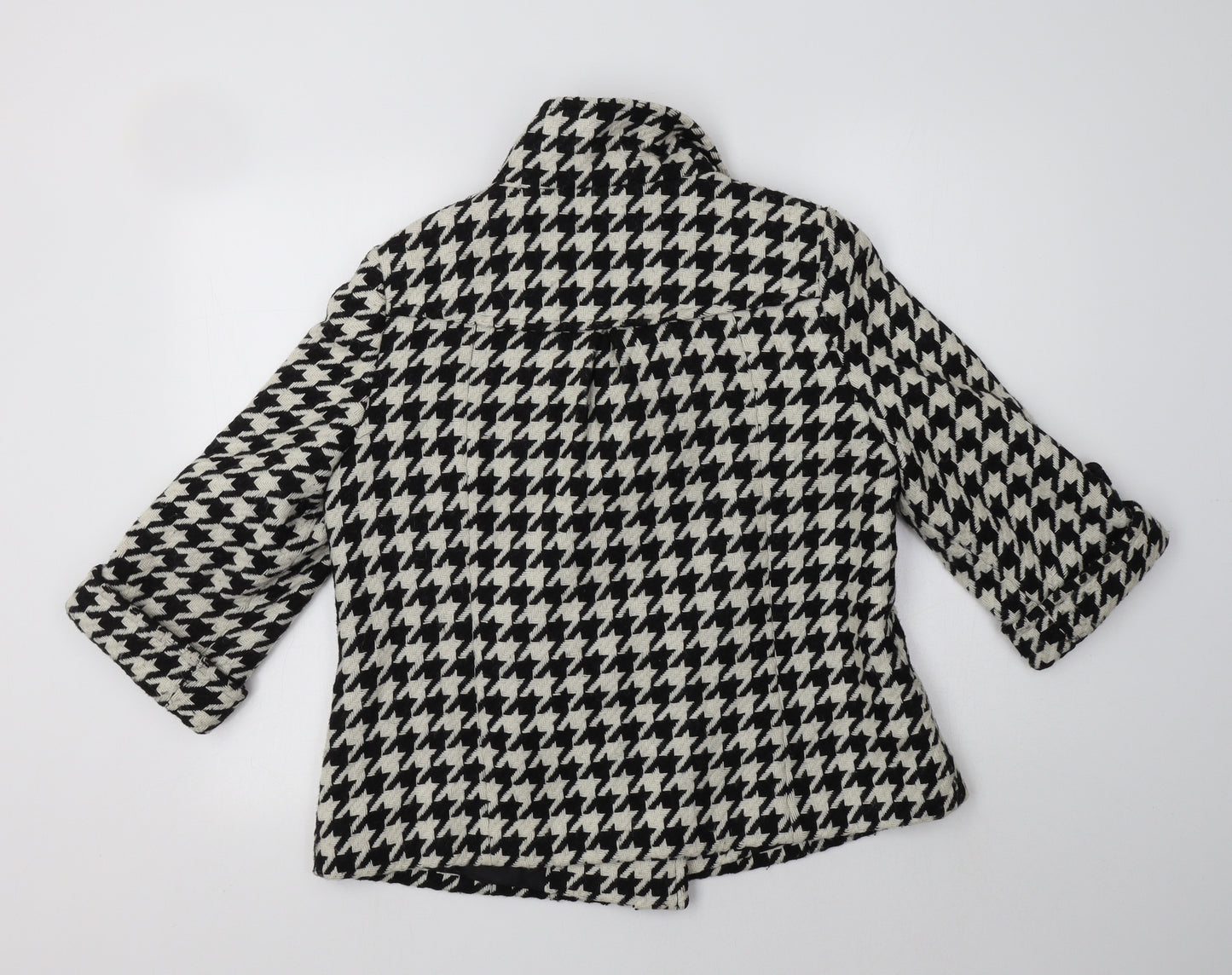 Papaya Womens Black Houndstooth  Jacket Blazer Size 12