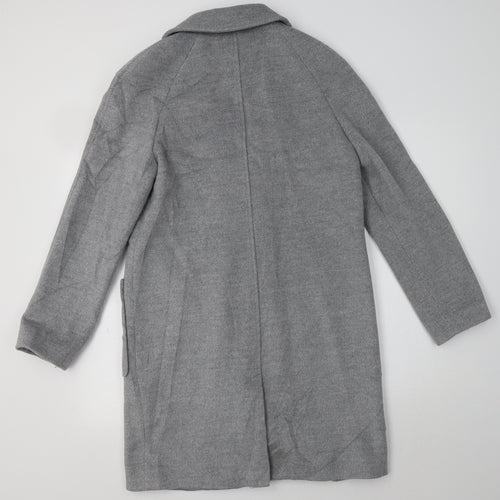 M&S Womens Grey   Overcoat Coat Size 8