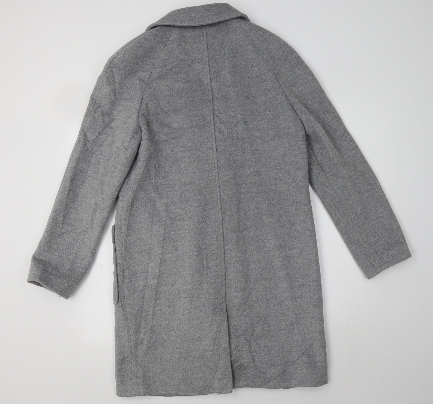 M&S Womens Grey   Overcoat Coat Size 8