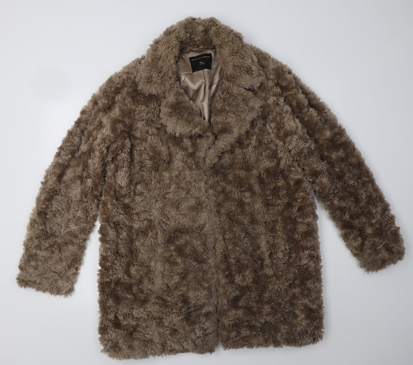 Dorothy Perkins Womens Beige   Overcoat Coat Size 14