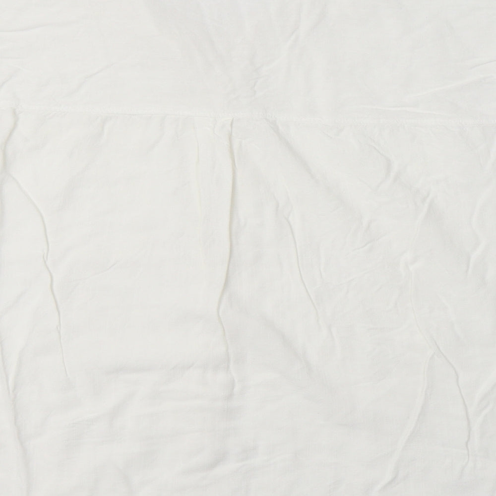 New Look Womens White  Viscose Basic Button-Up Size 18 Collared