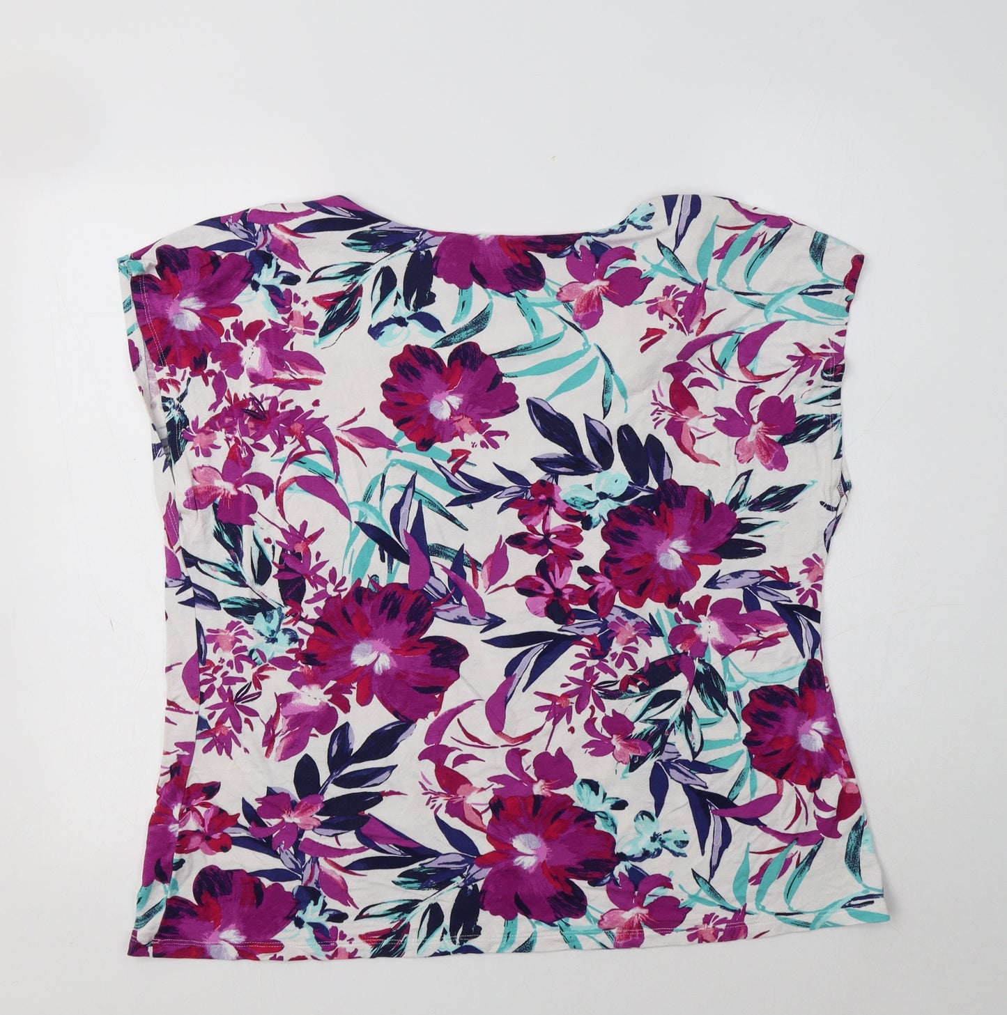 Bonmarché Womens Multicoloured Floral Viscose Basic Blouse Size 24 V-Neck