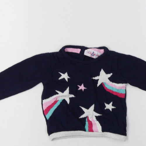 Lily & Jack Baby Blue  100% Cotton Pullover Jumper Size 3-6 Months   - Star Print