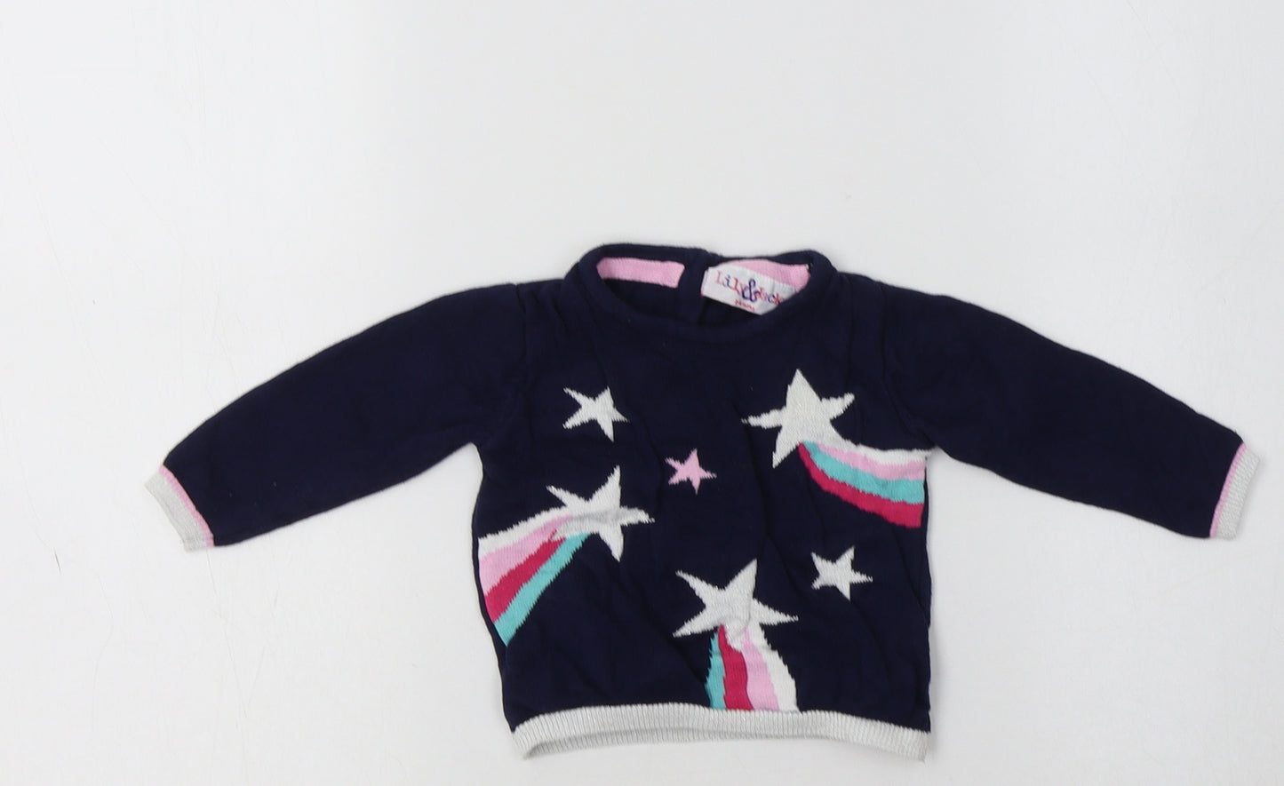 Lily & Jack Baby Blue  100% Cotton Pullover Jumper Size 3-6 Months   - Star Print