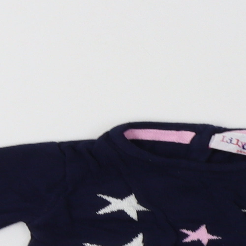 Lily & Jack Baby Blue  100% Cotton Pullover Jumper Size 3-6 Months   - Star Print