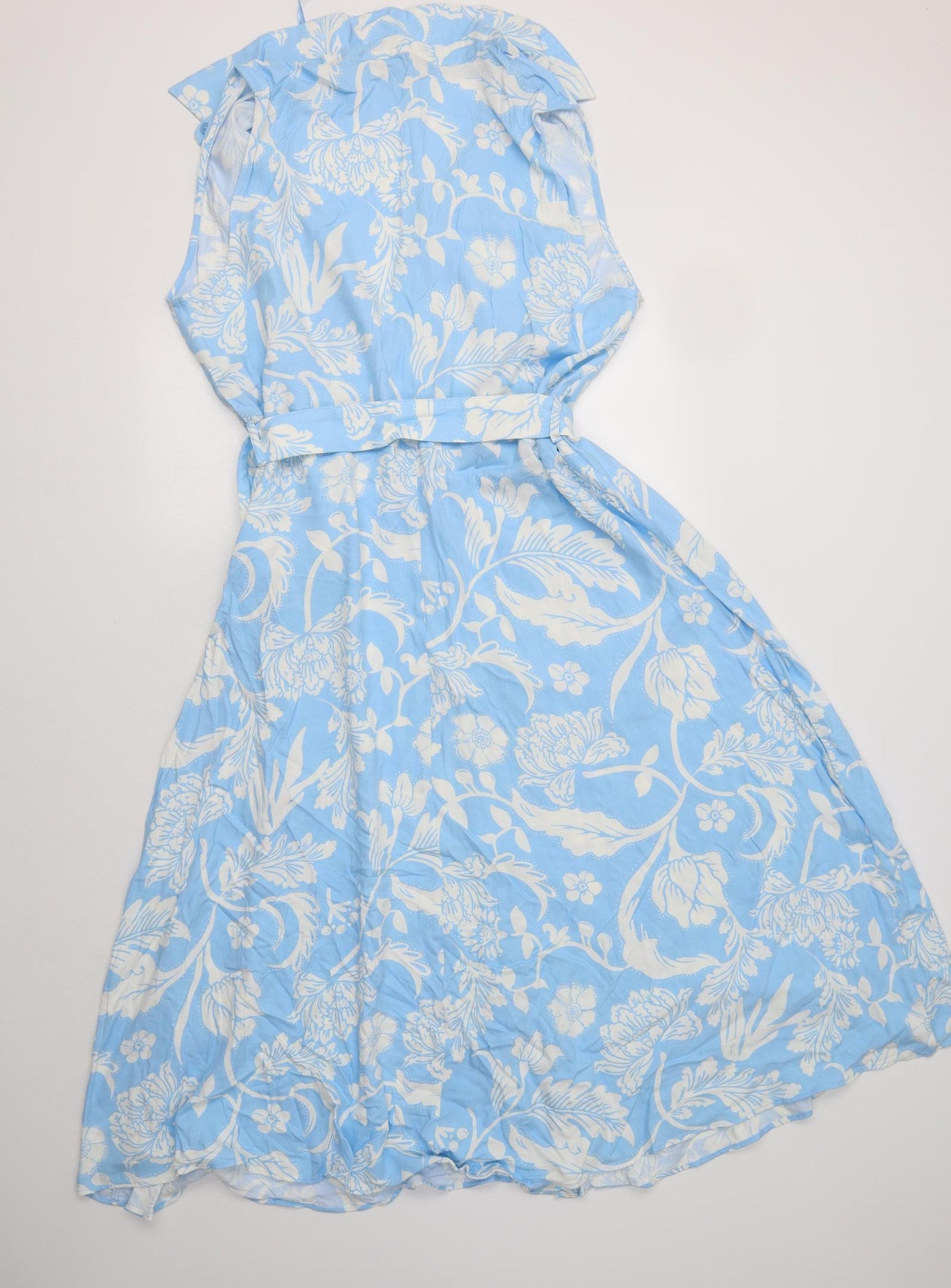F&F Womens Blue Floral Viscose Maxi  Size 22  Collared