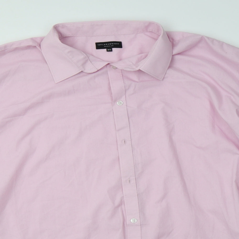 Matalan Mens Pink  Polyester  Dress Shirt Size 18.5 Collared