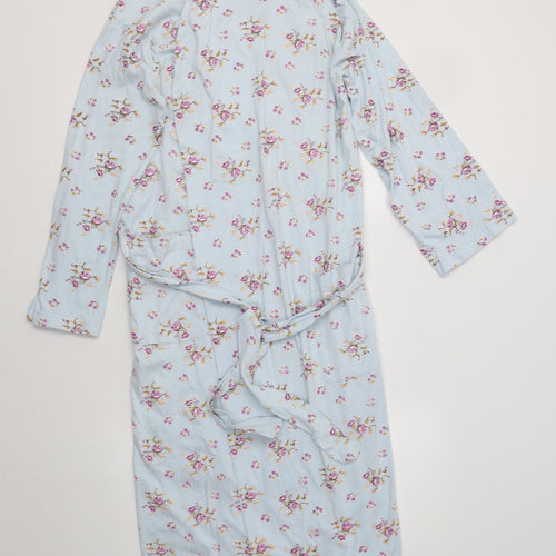 Berkertex Womens Blue Floral Cotton Kimono Robe Size 10