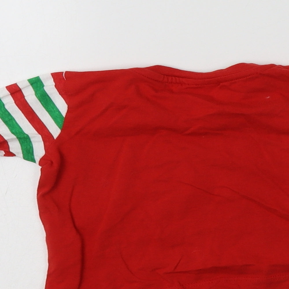 B&M Baby Red Striped Cotton  Pyjama Top Size 18-24 Months   - Christmas
