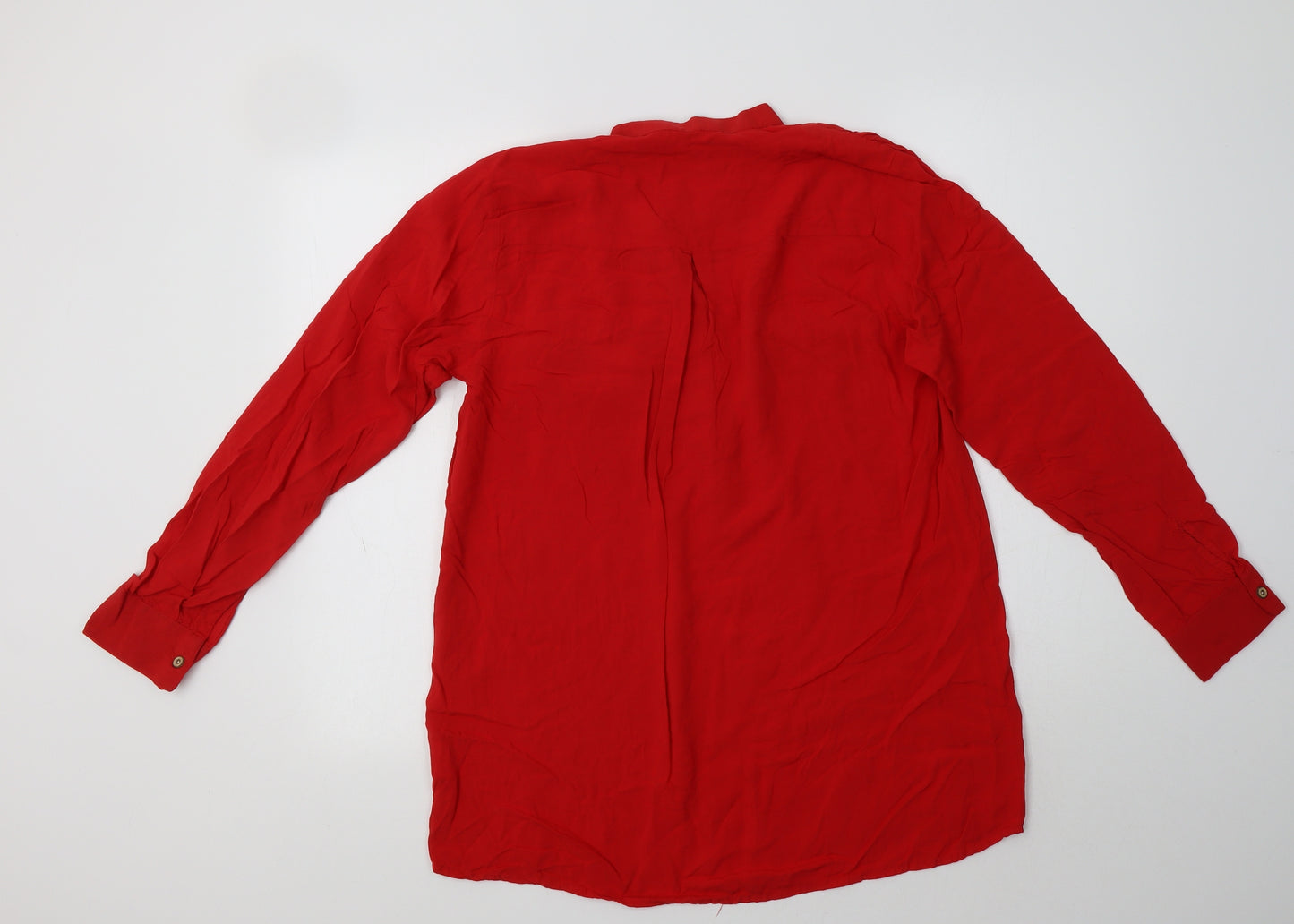 Khaadi Pret Womens Red  Viscose Basic Button-Up Size 14 V-Neck