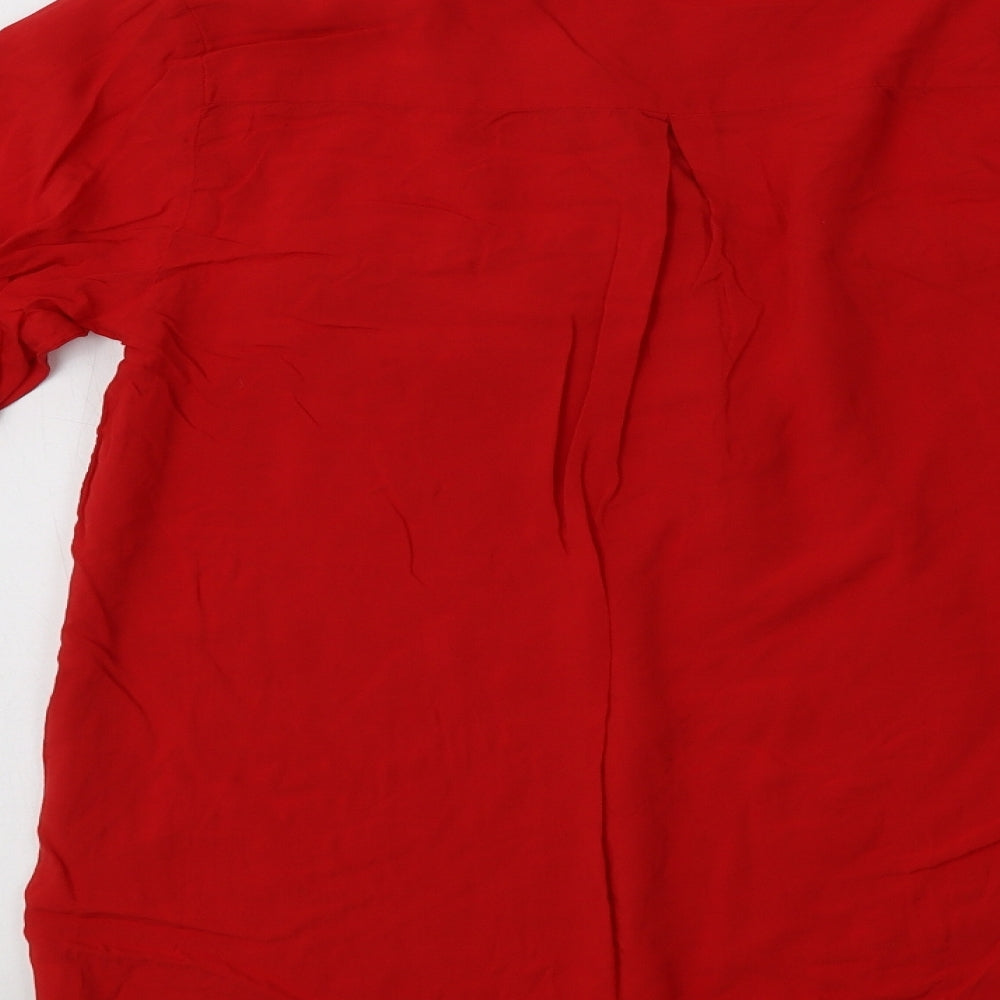 Khaadi Pret Womens Red  Viscose Basic Button-Up Size 14 V-Neck