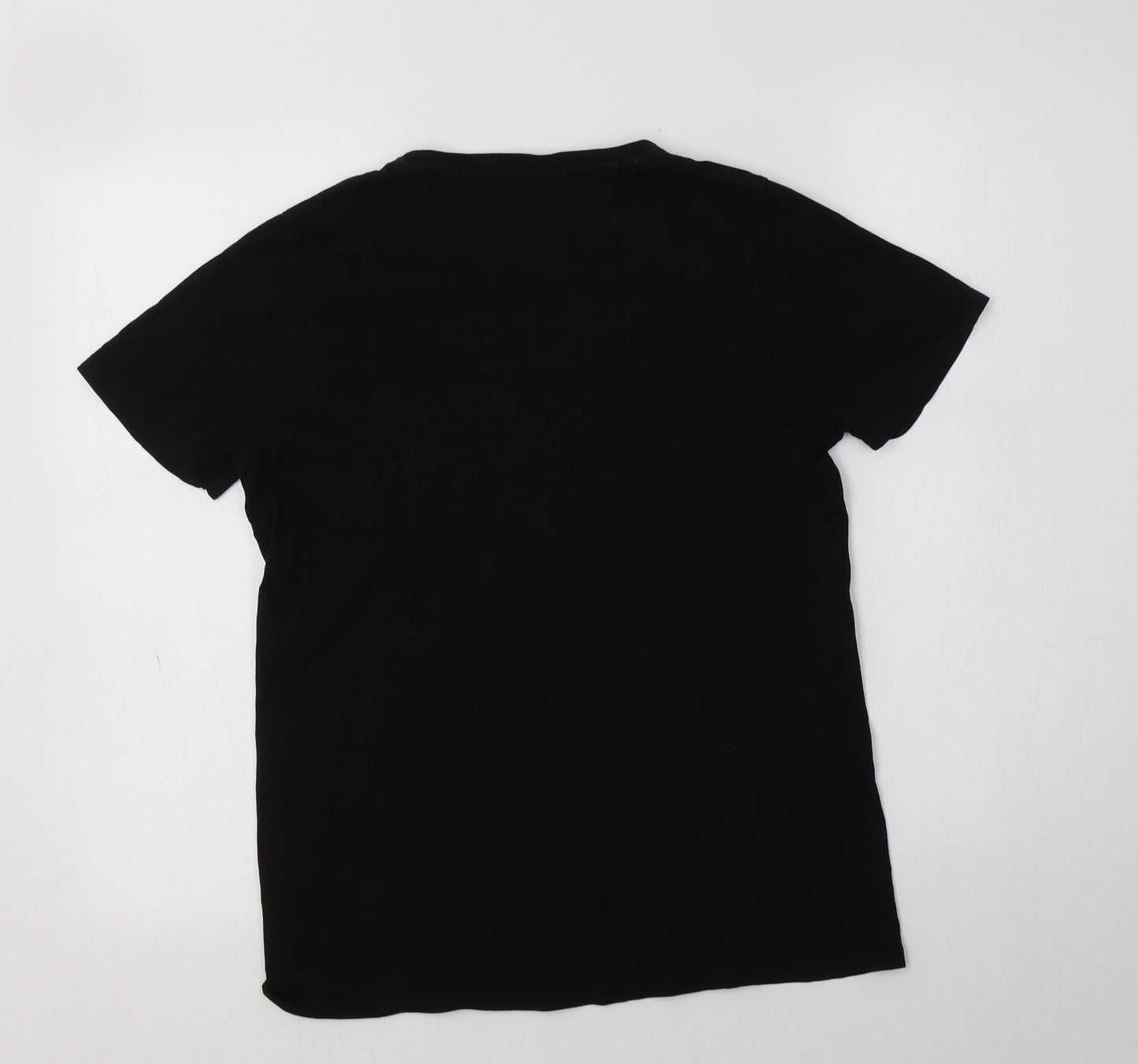 New Look Womens Black  Cotton Basic T-Shirt Size 10 Crew Neck