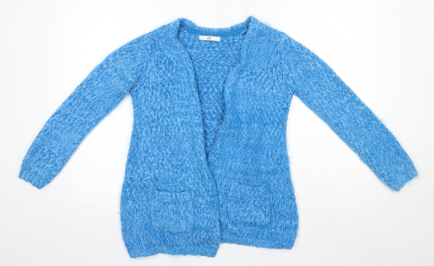 M&S Girls Blue V-Neck  Polyester Cardigan Jumper Size 10-11 Years