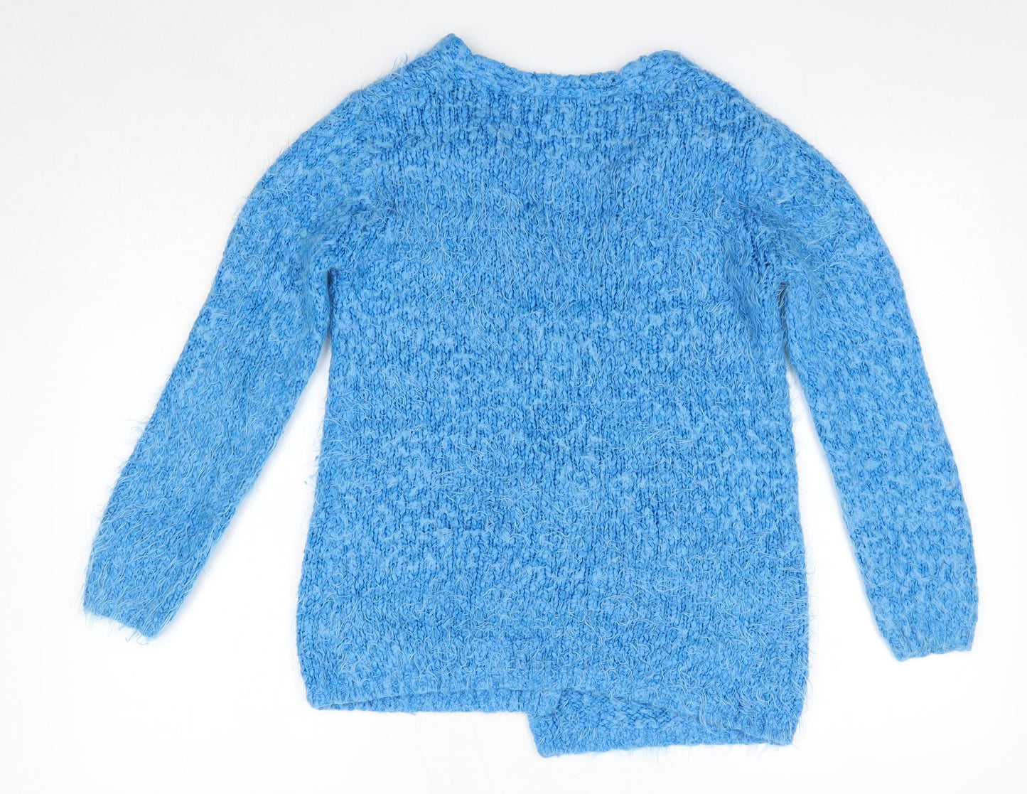 M&S Girls Blue V-Neck  Polyester Cardigan Jumper Size 10-11 Years