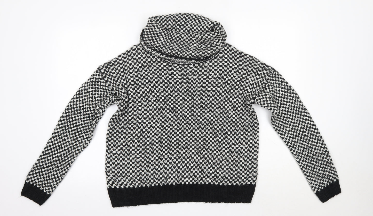 New Look Womens Multicoloured Roll Neck  Acrylic Pullover Jumper Size M