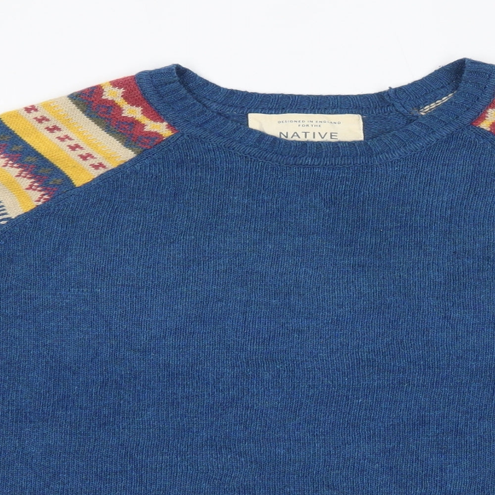Native Youth Mens Multicoloured Round Neck  Acrylic Pullover Jumper Size XL