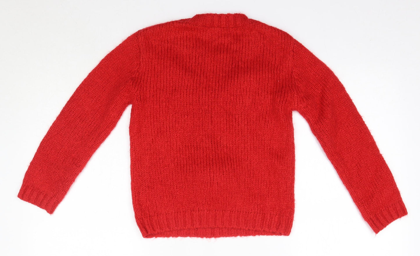 NEXT Boys Red Round Neck  Acrylic Pullover Jumper Size 8 Years   - Christmas