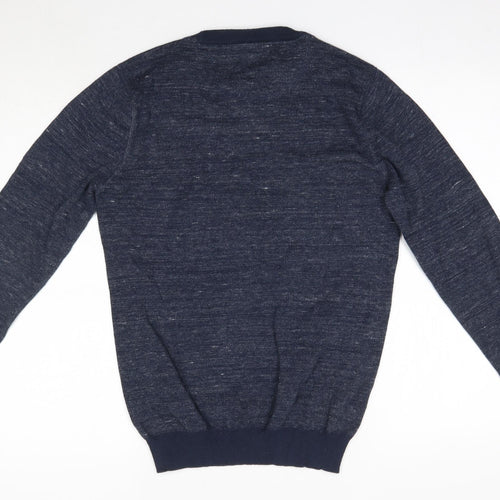 NEXT Mens Blue Round Neck  Cotton Pullover Jumper Size S