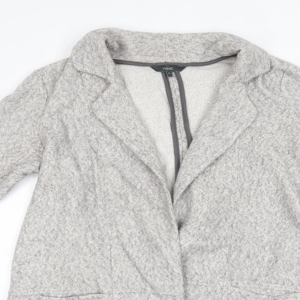 NEXT Womens Grey V-Neck  Cotton Cardigan Jumper Size 10