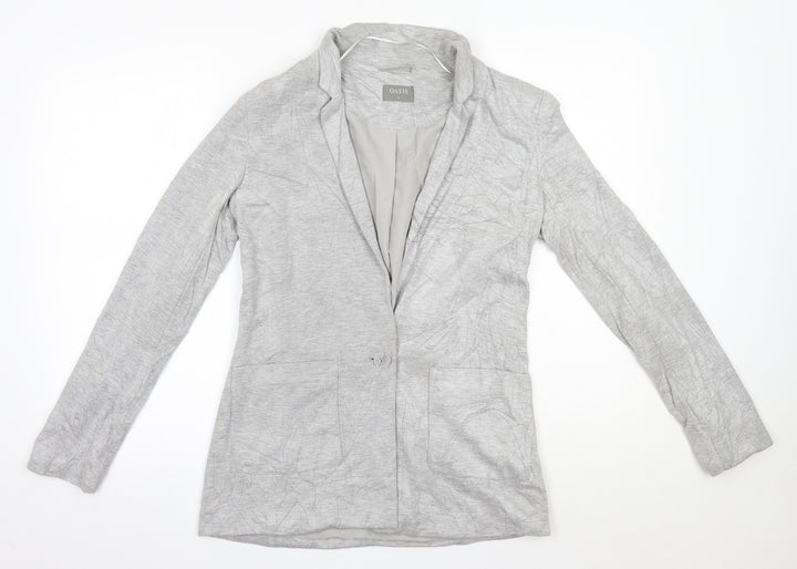 Oasis Womens Grey V-Neck  Viscose Cardigan Jumper Size 6