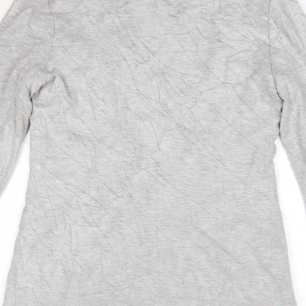 Oasis Womens Grey V-Neck  Viscose Cardigan Jumper Size 6