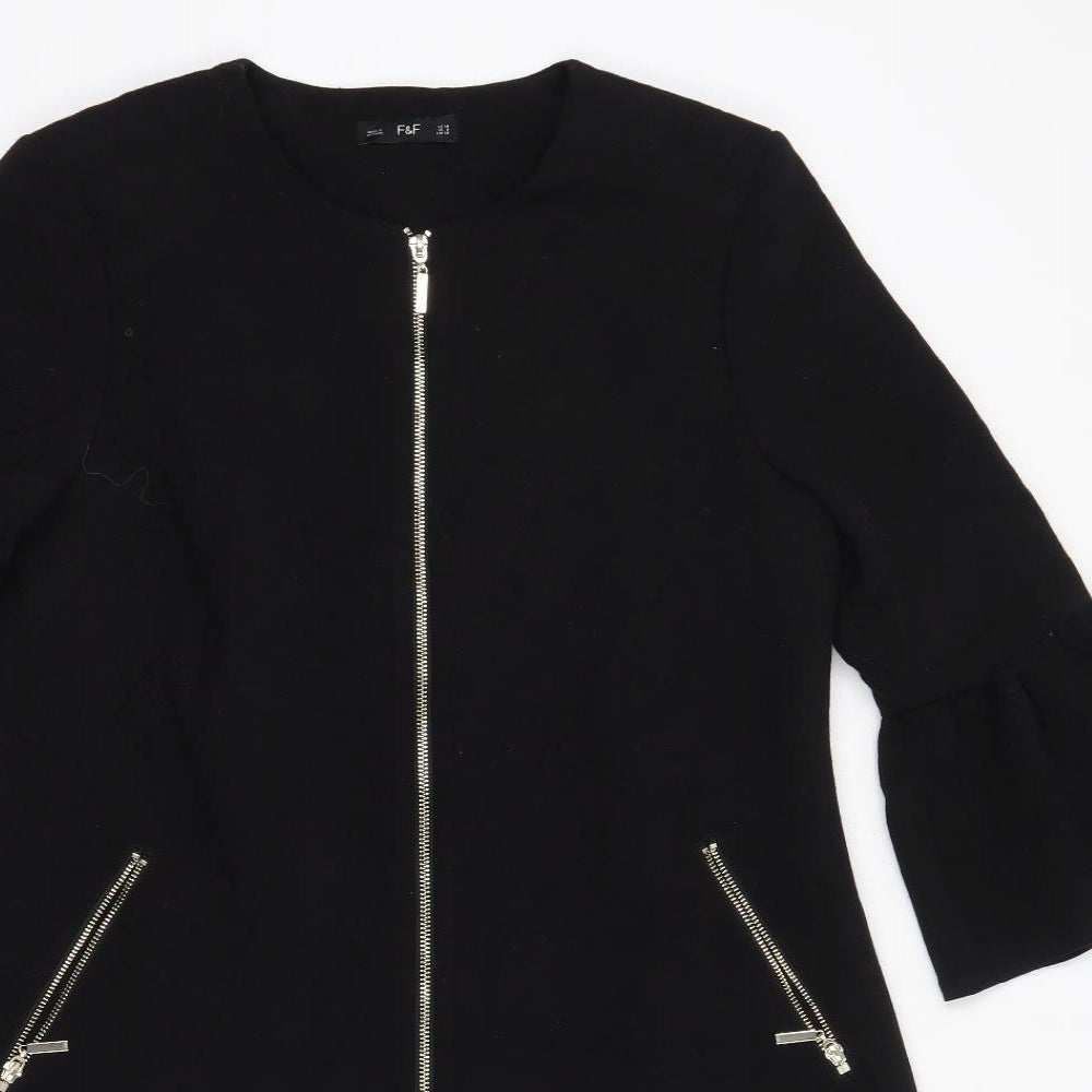 F&F Womens Black  Polyester Jumper Dress  Size 10  Round Neck