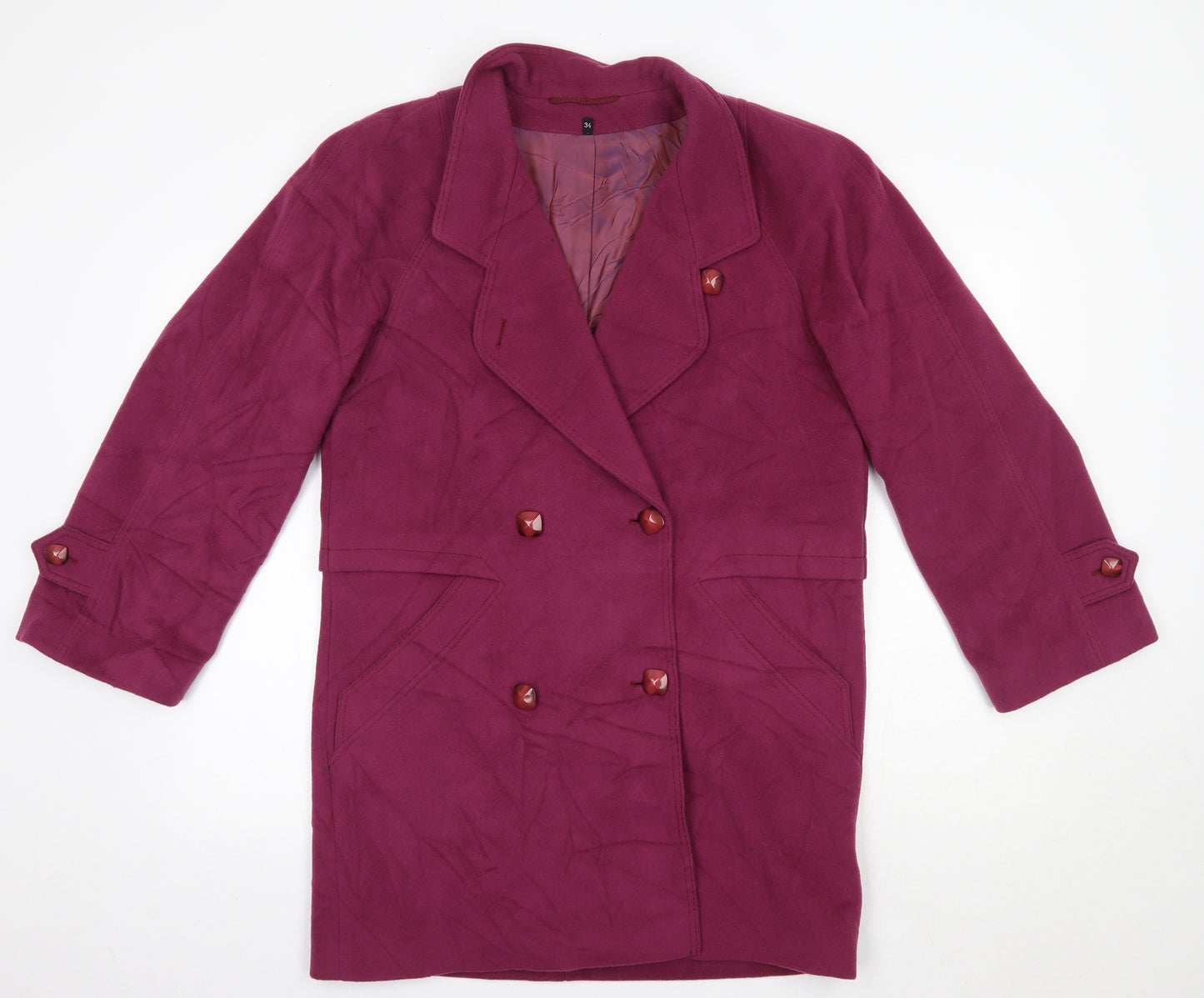 Manfred Mettner Womens Pink   Overcoat Coat Size 6