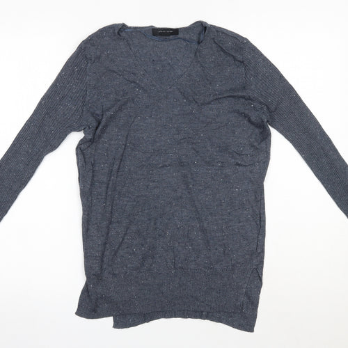 Primark Womens Blue V-Neck  Acrylic Pullover Jumper Size 8