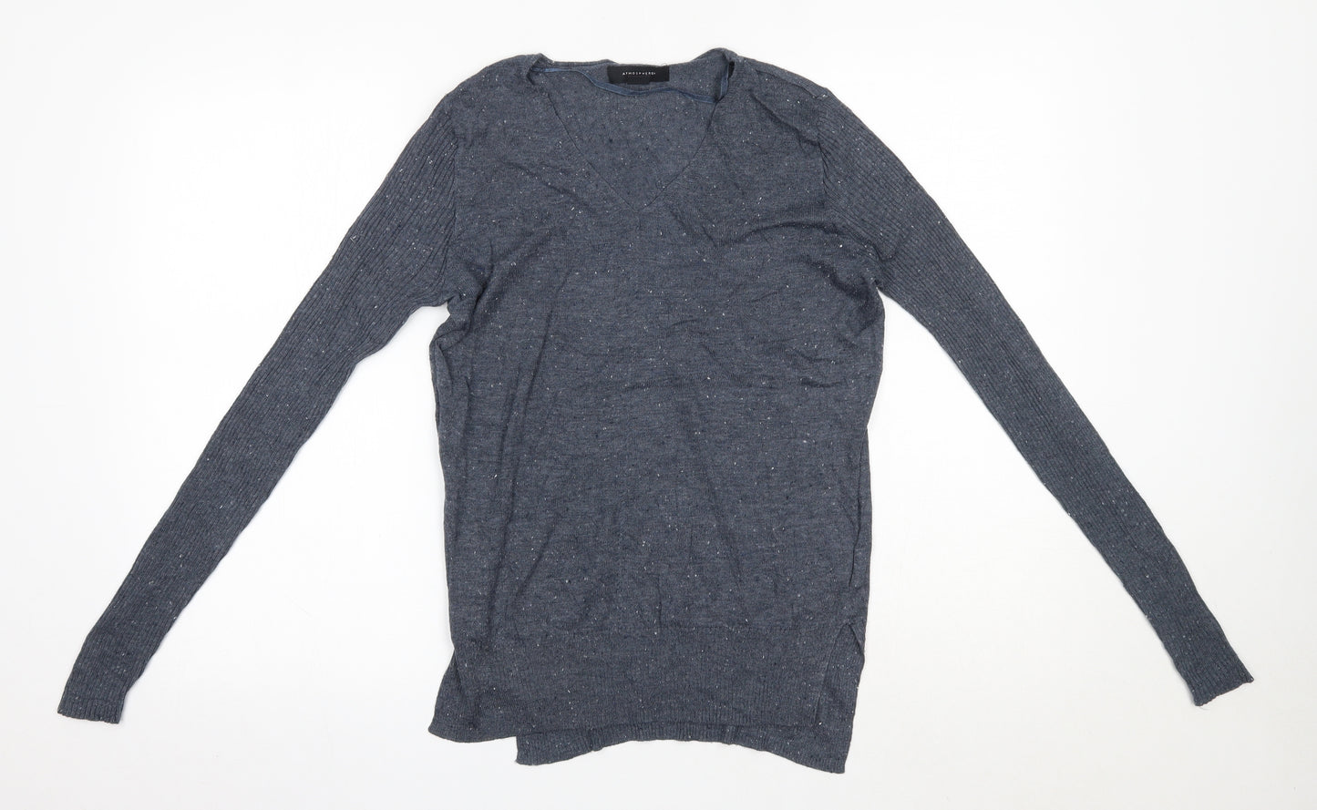 Primark Womens Blue V-Neck  Acrylic Pullover Jumper Size 8