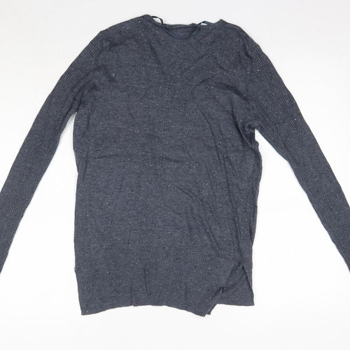 Primark Womens Blue V-Neck  Acrylic Pullover Jumper Size 8